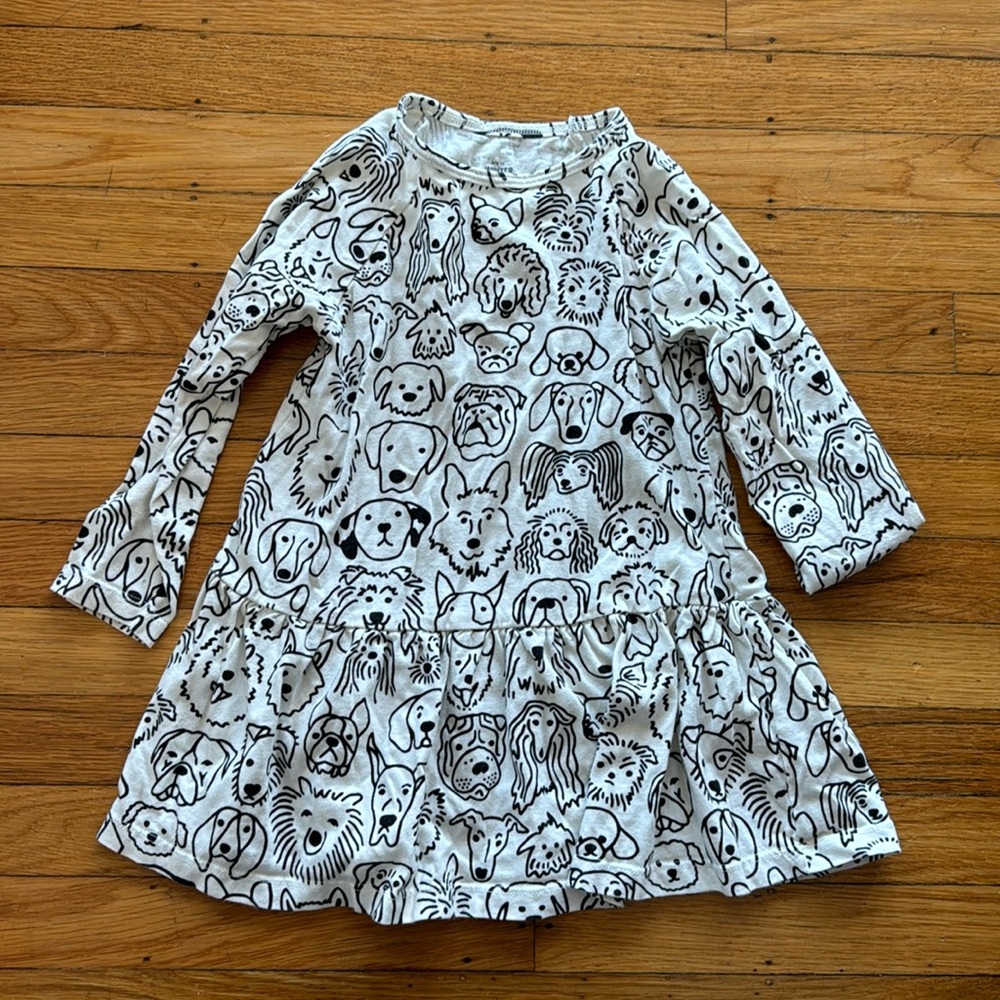 Winter Water Factory 3T dress in dogs pattern